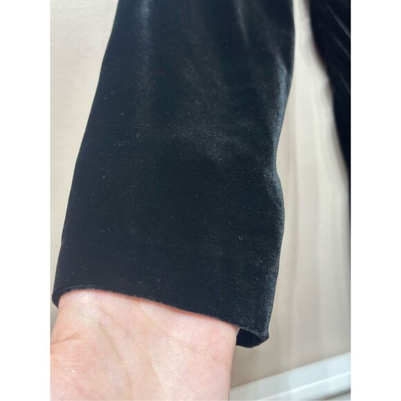 NWT MASSIMO DUTTI Short Velvet Asymmetric Sleeves Black Dress Women's Medium - Picture 4 of 12